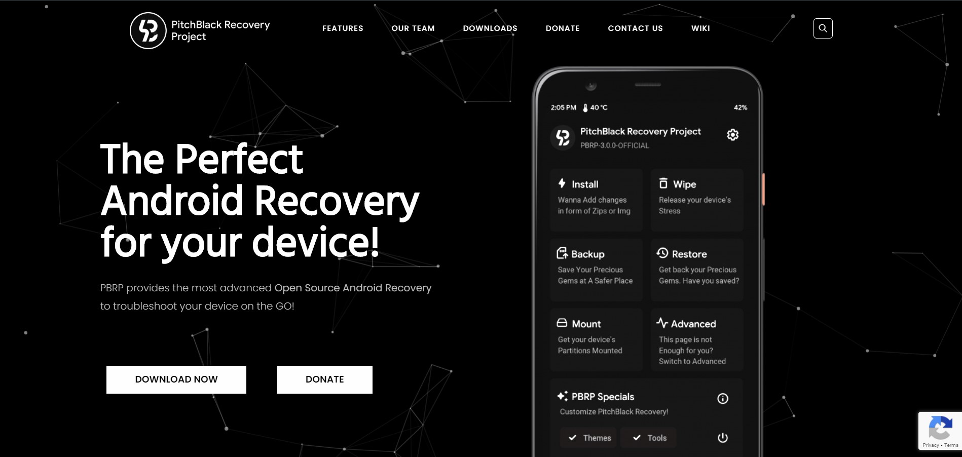 PitchBlack Recovery Project Website