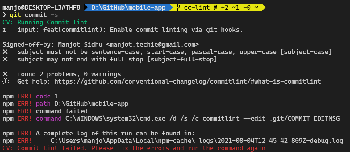 Commit Linting